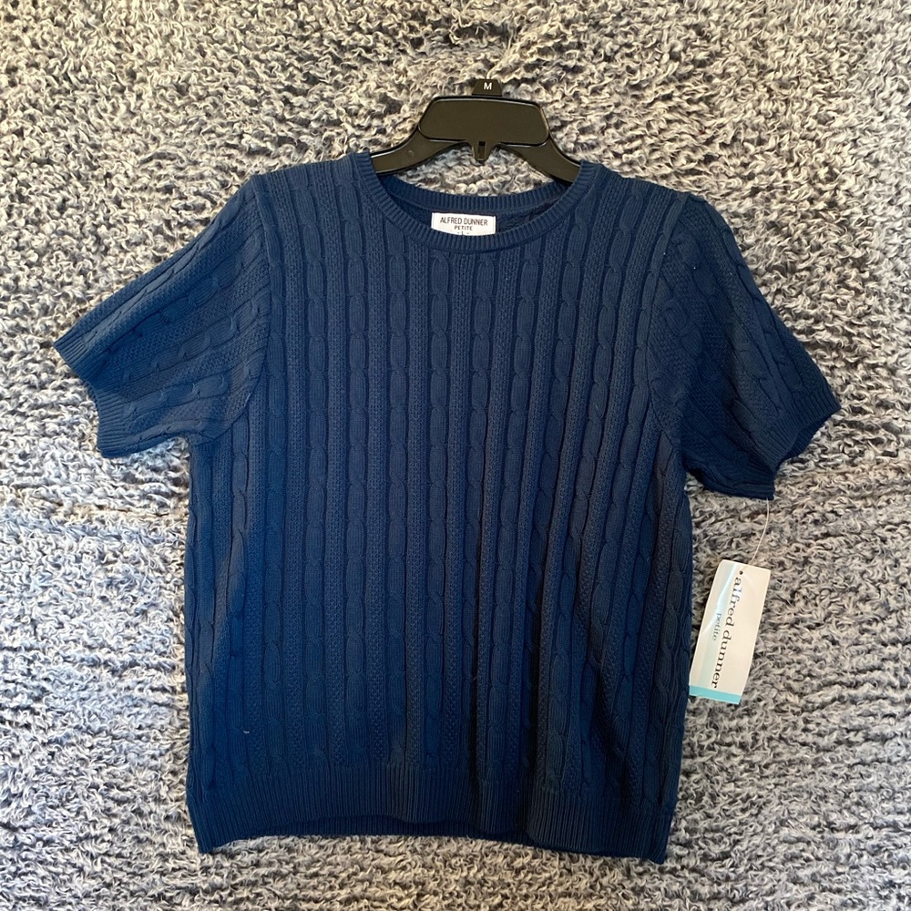 Vintages women’s Alfred Dunner  SZ Large Crewneck Sweater Teal New With Tag  l